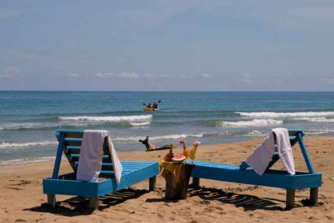 Relaxing beach chairs