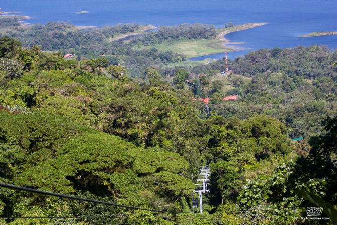 Amazing Arenal lake view from Sky Tram, Arenal