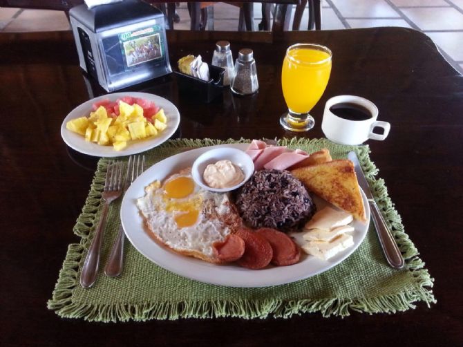 Typical breakfast at Hotel Lavas Tacotal