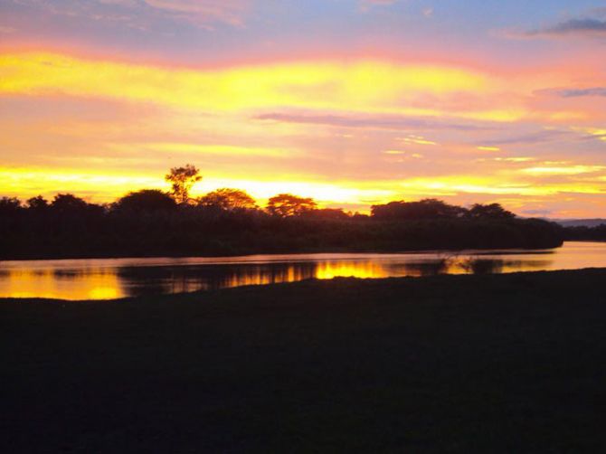 Sunset at estuary next to Clandestino Beach Resort