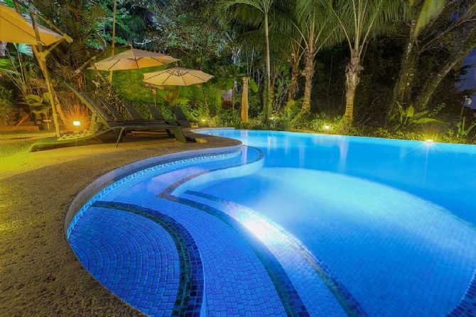 Pool at Night at Cuna del Angel