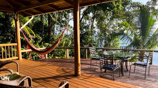 Deck hammock in Casa Blanca Home at Bosque del Cabo