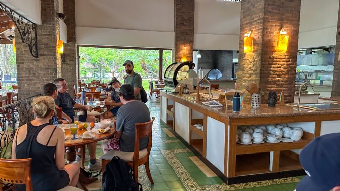 Having lunch at the main restaurant at CC Beachfront Papagayo