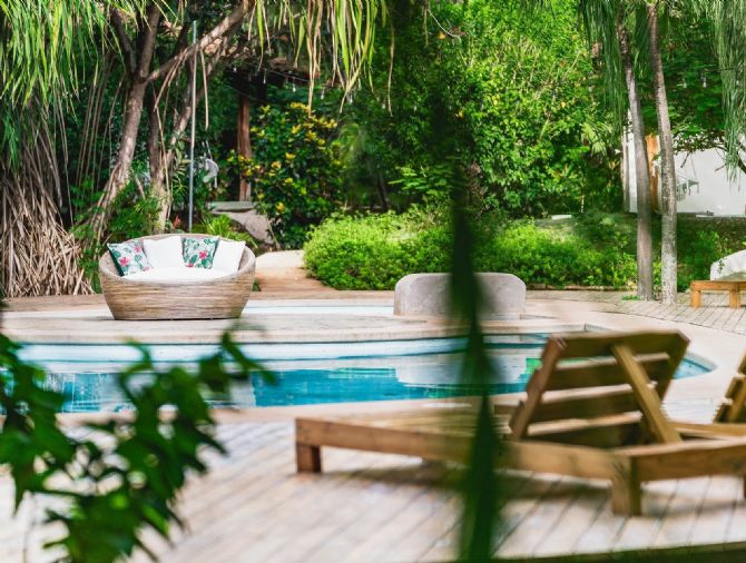 Outdoor pool area at Soul Shine Hotel