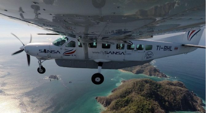 SANSA aircraft flying over Costa Rica