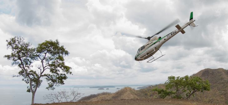 Eurocopter aproaching to the coast