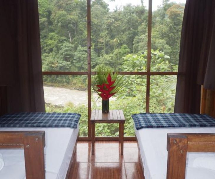 View from inside Bungalow at Pacuare River Lodge